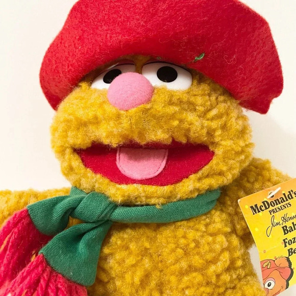 Vtg 1988 Christmas Muppet Baby Fozzie Bear Plush Xmas Holiday 7 Inch  Tall Toy - Picture 2 of 16